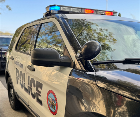 black and white police vehicle