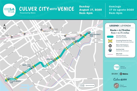 Map of CICLAVIA Event Course 